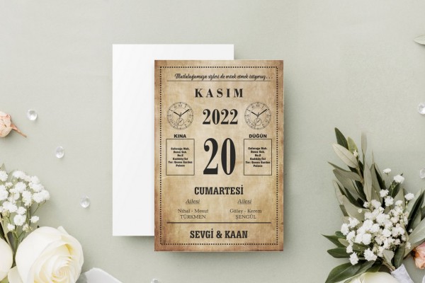 Kızaklı KZ0033 Butik Tasarım Davetiye