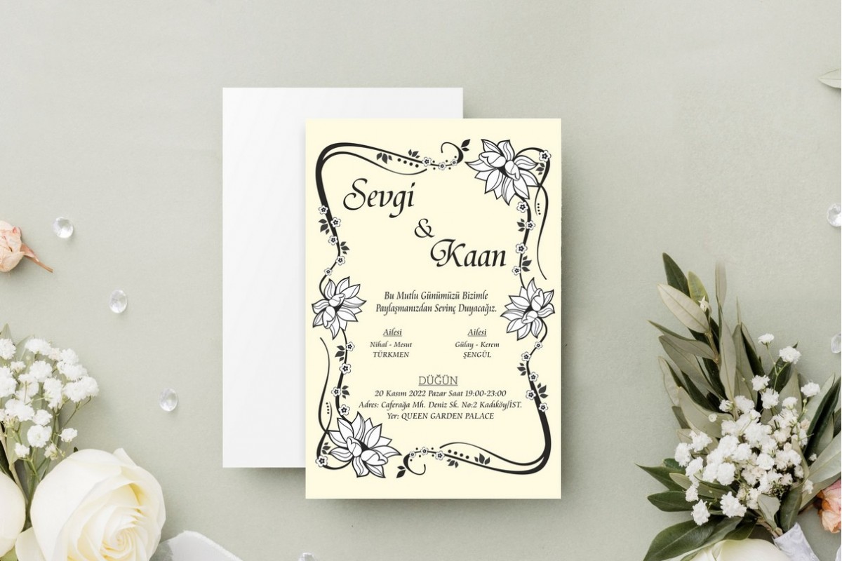 Kızaklı KZ0039 Butik Tasarım Davetiye Kızaklı KZ0039 Butik Tasarım Davetiye