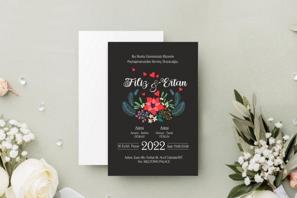 Kızaklı KZ0061 Butik Tasarım Davetiye