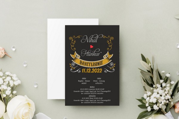 Kızaklı KZ0078 Butik Tasarım Davetiye