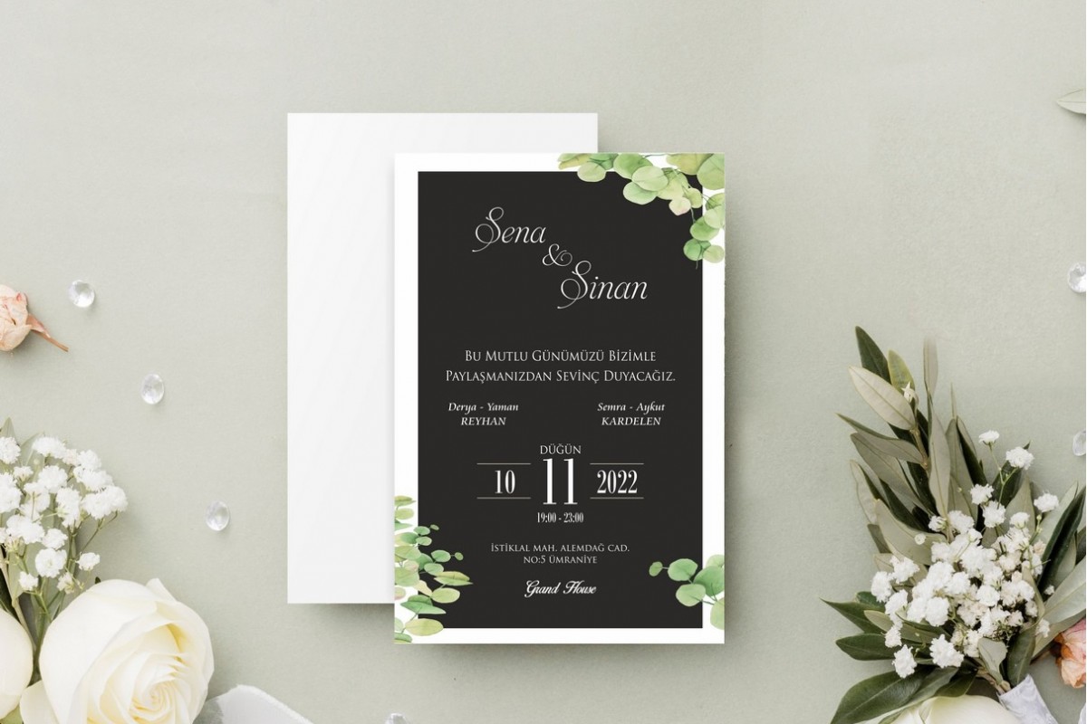 Kızaklı KZ0103 Butik Tasarım Davetiye Kızaklı KZ0103 Butik Tasarım Davetiye